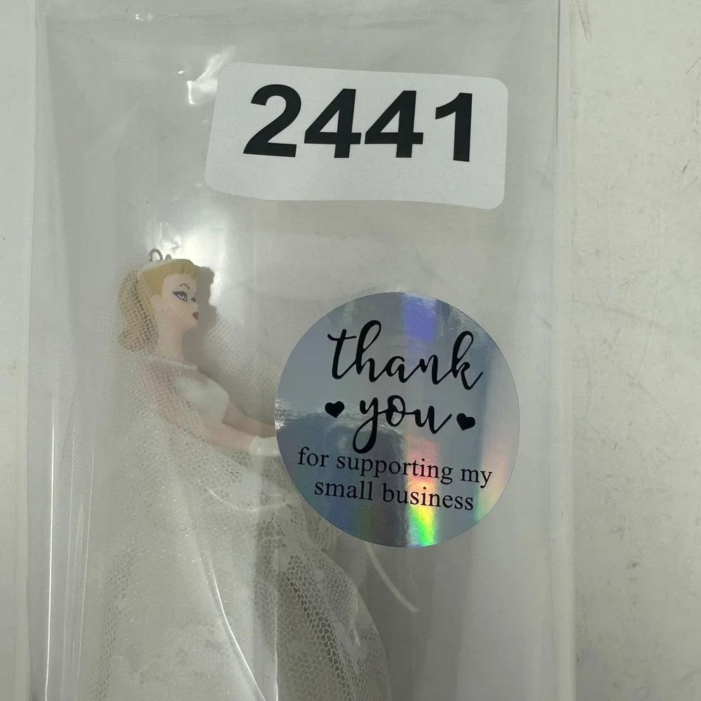 Barbie Ornament Female OS White Wedding Day 1997 Hallmark Keepsake Vintage Style